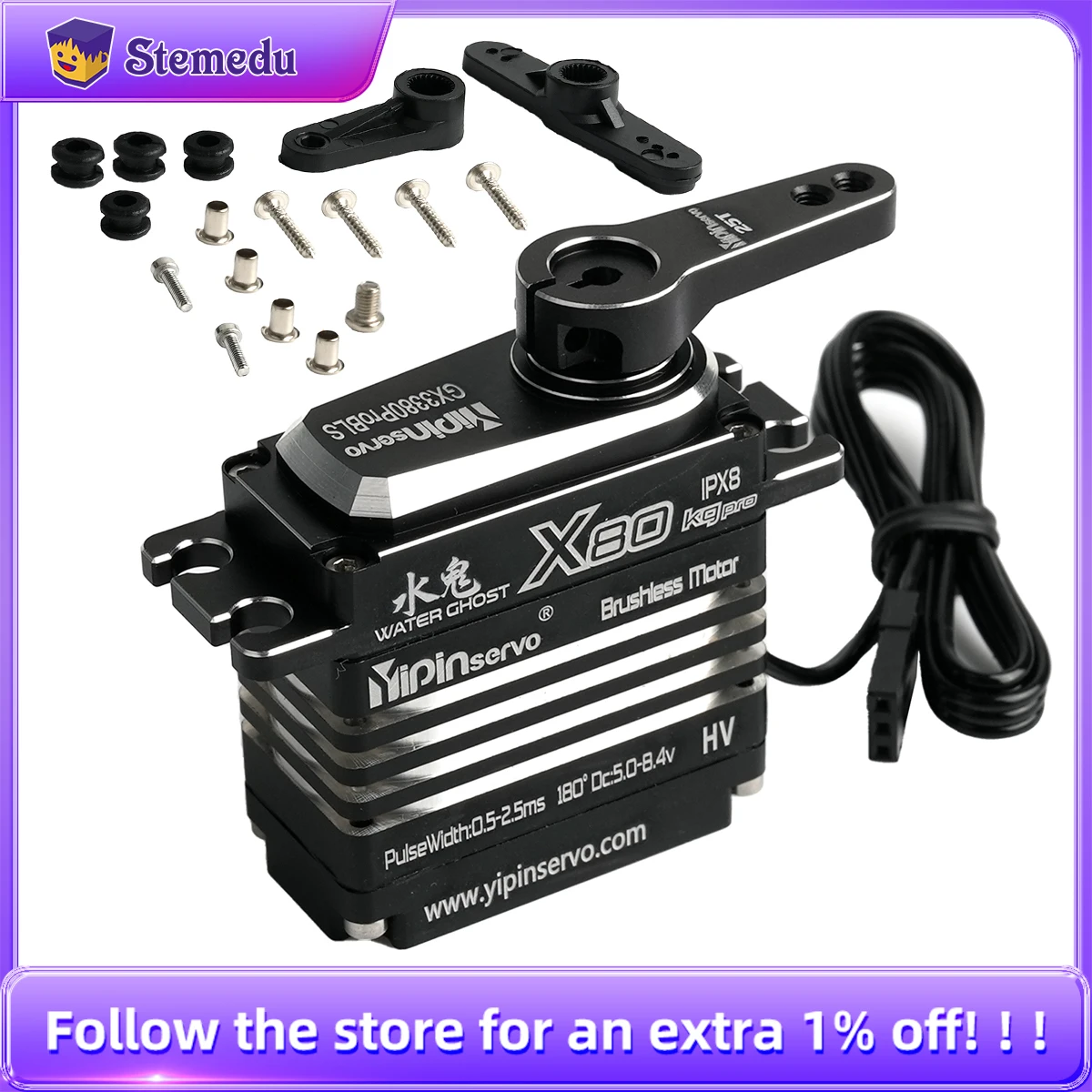 Rc Hobby Motors - Servo motor digital de 80kg, todo